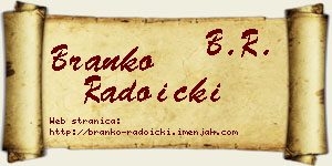 Branko Radoički vizit kartica